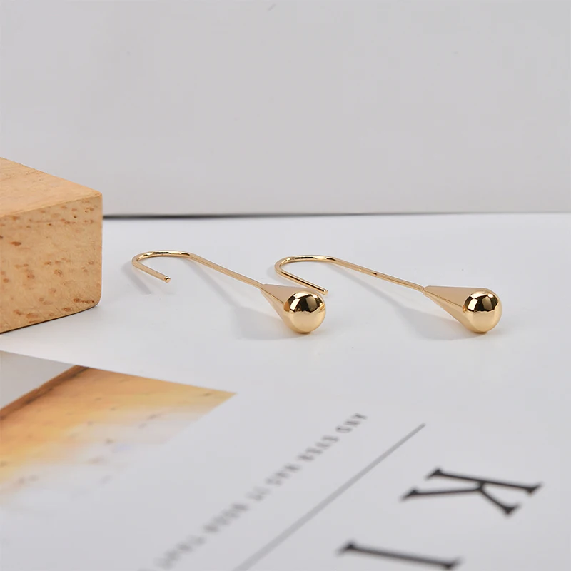 European and American simple metal droplet Pendant DIY earring ear hook South Korea personality cool Earrings accessories | Украшения и