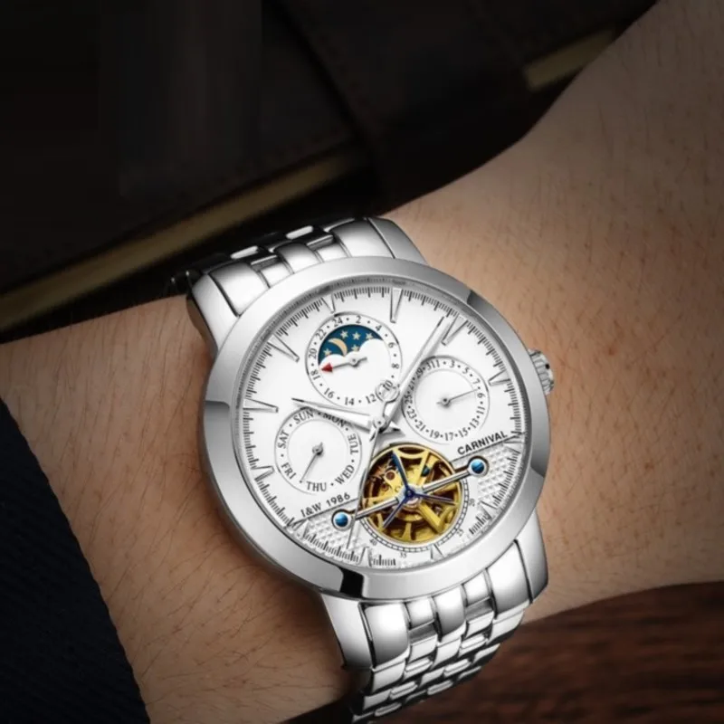 Роскошные деловые многофункциональные автоматические часы CARNIVAL мужские