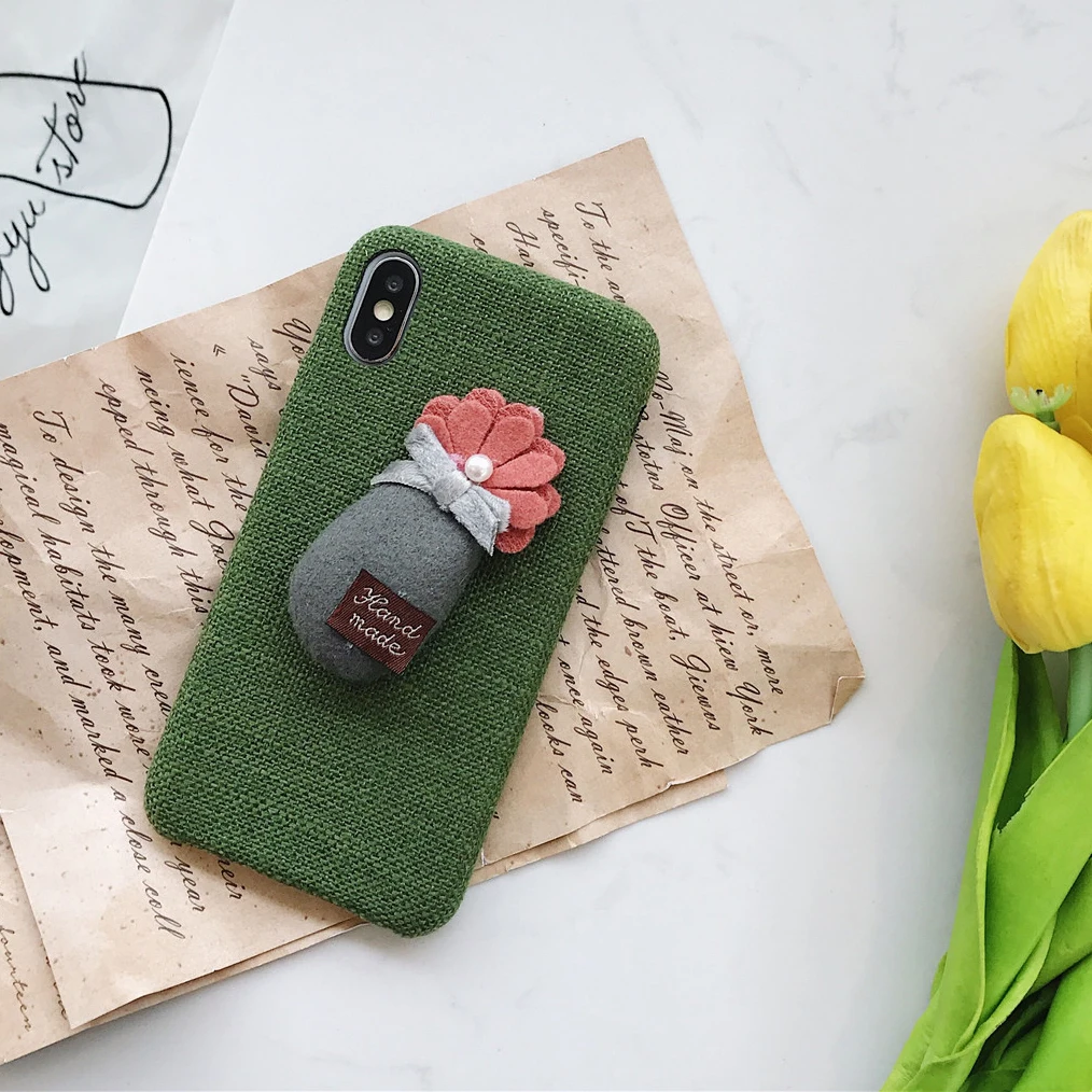 Зимний тканевый чехол для телефона с морковным цветочным рисунком iphone 7 plus 8 x s xsmax