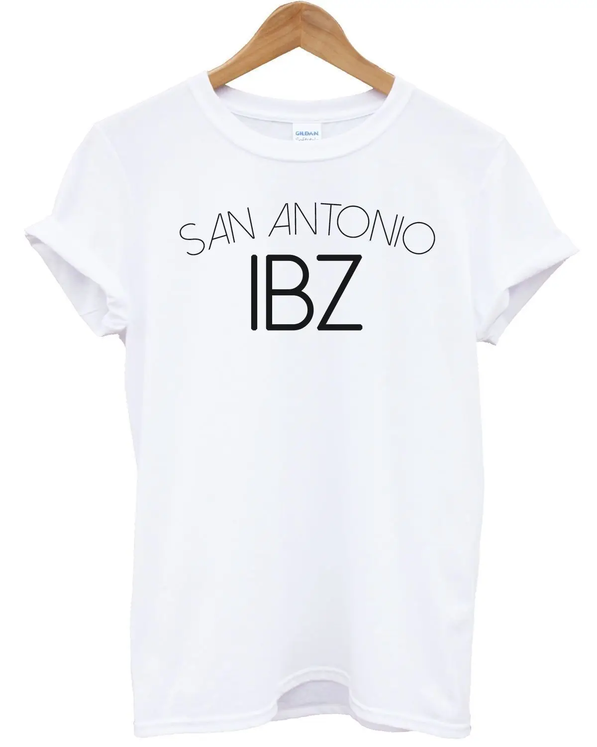 Футболка с надписью San Antonio Ibiza Аэропорт ладс для мужчин и женщин Летняя Пляжная