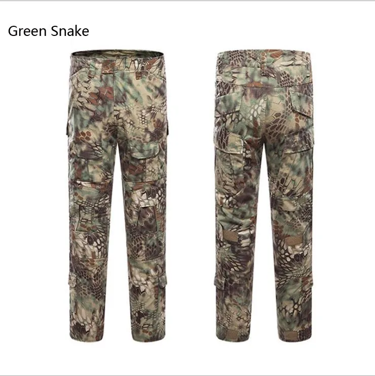 Green Snake Водонепроницаемые тактические военные камуфляжные брюки карго для мужчин Rip-Stop анти-пиллинг армейские SWAT армейские брюки дышащие повседневные брюки - Цвет: Green Snake