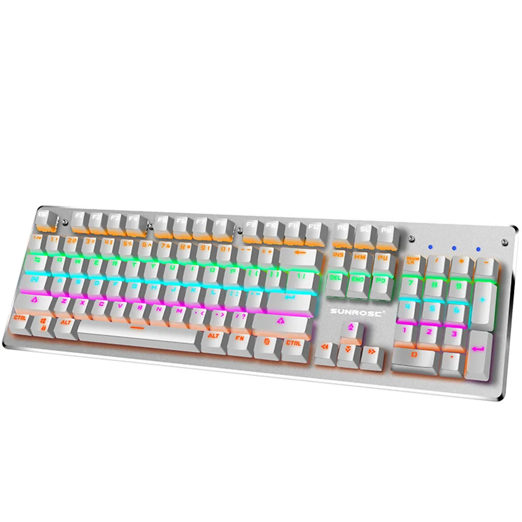 Игровая механическая клавиатура с RGB подсветкой 104 клавиши синий переключатель
