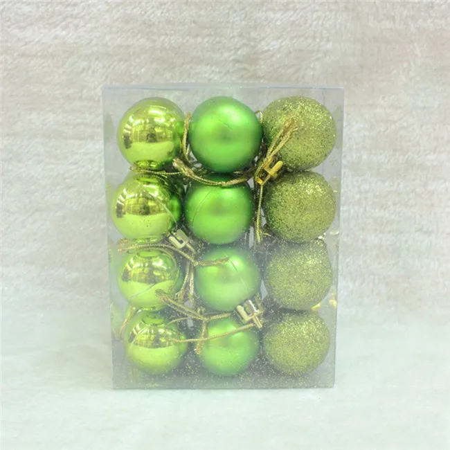 3cm 24pcs green 24 шт./упак. многоцветные шары для украшения рождественской елки 3/4 см Пластик подарок шар для xmasparty украшения - Цвет: 3cm 24pcs green