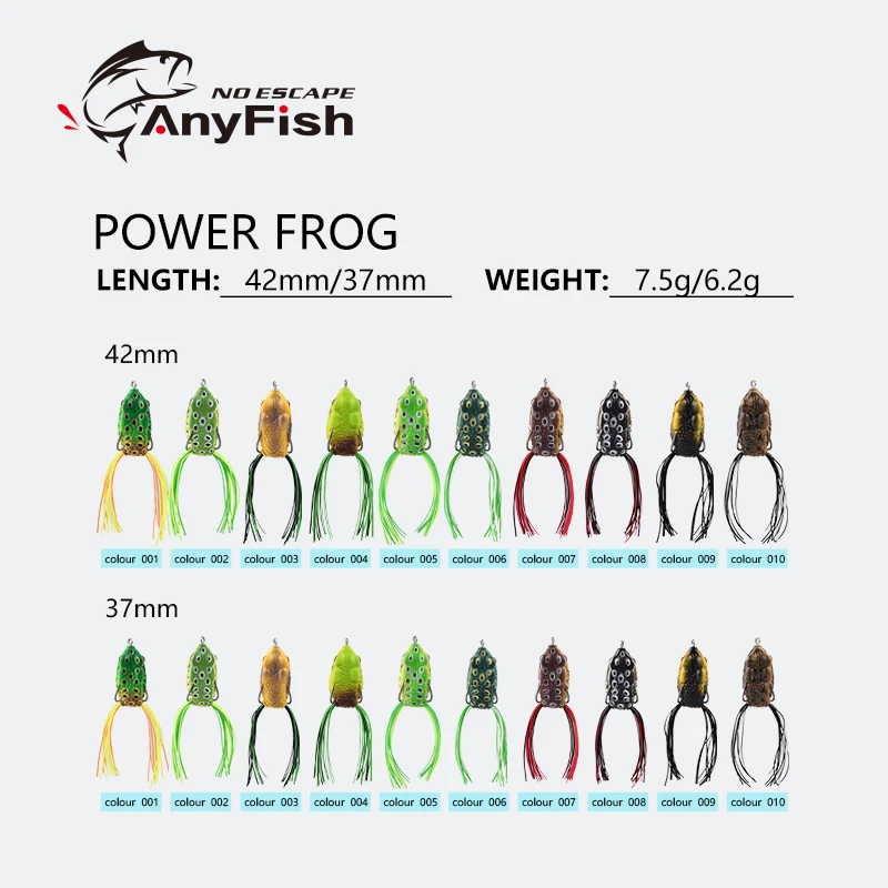 Мягкая рыболовная приманка ANYFISH в виде лягушки 3 7 см/6 2 г 4 см/7 5 двойные крючки