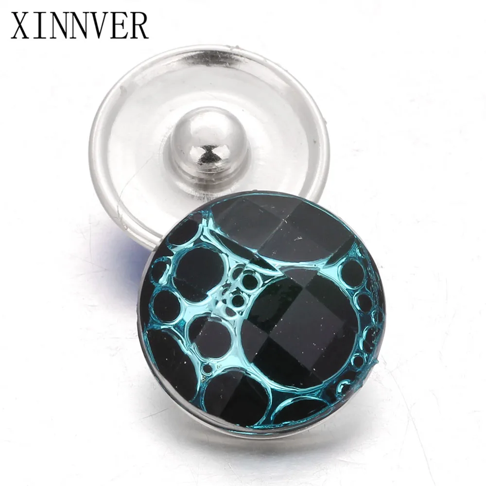 

10pcs/lot Mixed Color Alloy Sequins Resin 18mm Snaps Buttons Fit Xinnver Snap Bracelets DIY Fashion Snap Jewelry Findings