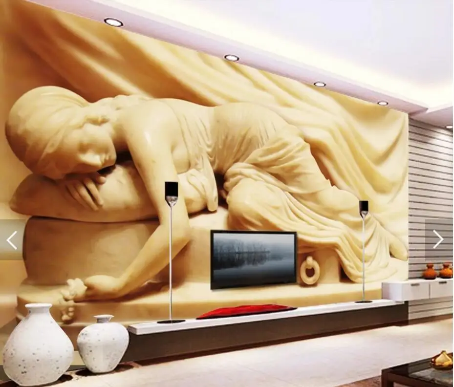3D печатная песчаная девушка настенная бумага для гостиной художественная