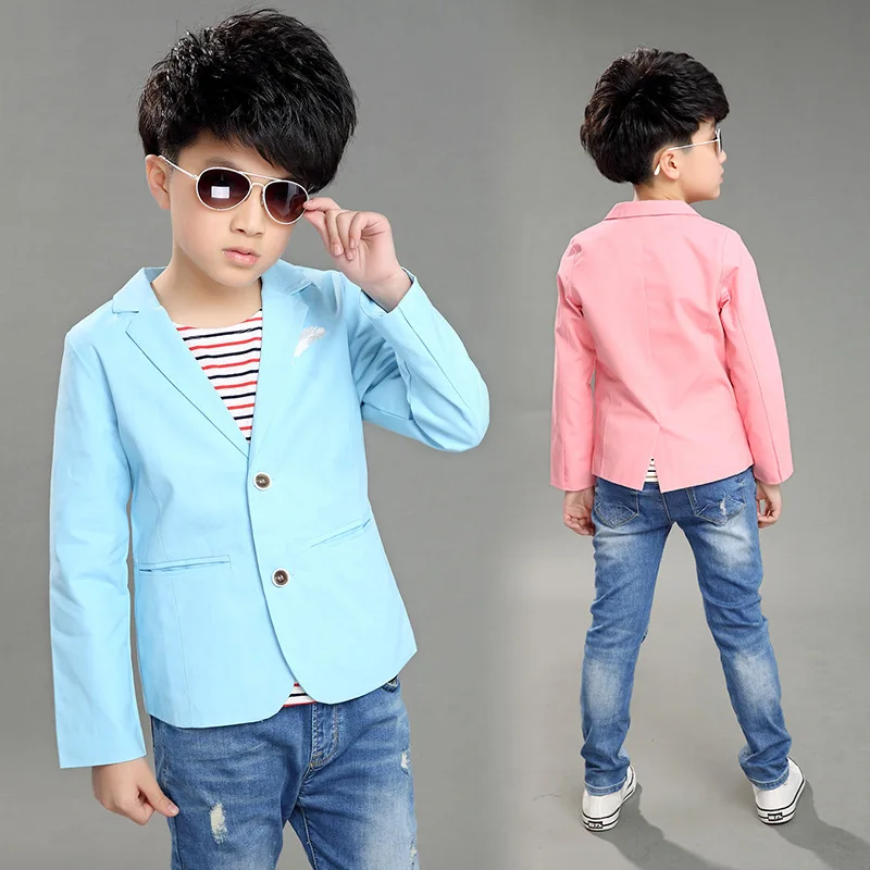 Модная детская весенняя куртка пиджак куртки для мальчиков верхняя одежда
