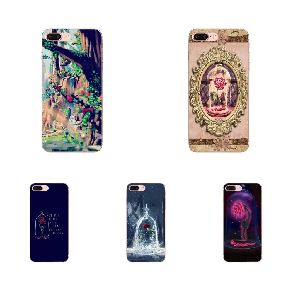 Чехлы для телефонов из ТПУ Beauty And The Beast Rose Soft Apple iPhone 4 4S 5 5C 5S SE 6 6S 7 8 Plus X XS Max