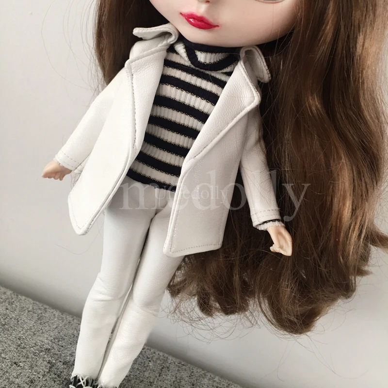 Крутые кукольные брюки из искусственной кожи 1/6 Blyth пальто Одежда для куклы Барби