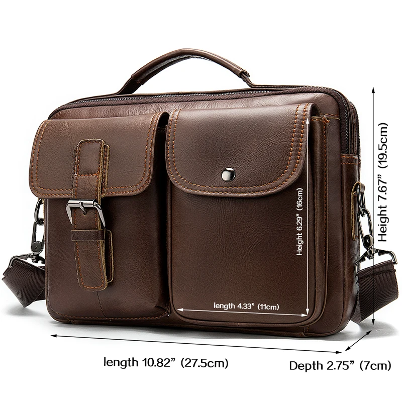 mens genuine leather computer bag men leather bag men vintage business briefcase for mens briefcase laptop bags aktentasche 8592