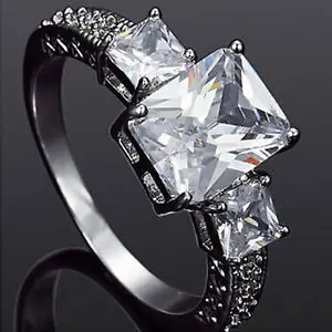 Белый кристалл ювелирного 18 К белый кольцо леди подарок кольца размер 6 7 8 9 # ринге