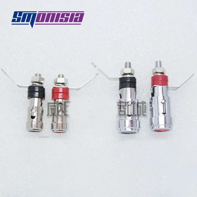 smonisia 5pcs-50pcs Binding Post Press Spring Self Lock Quick Socket Large Nickel-plated Terminal Copper Speaker Amplifier Jack |