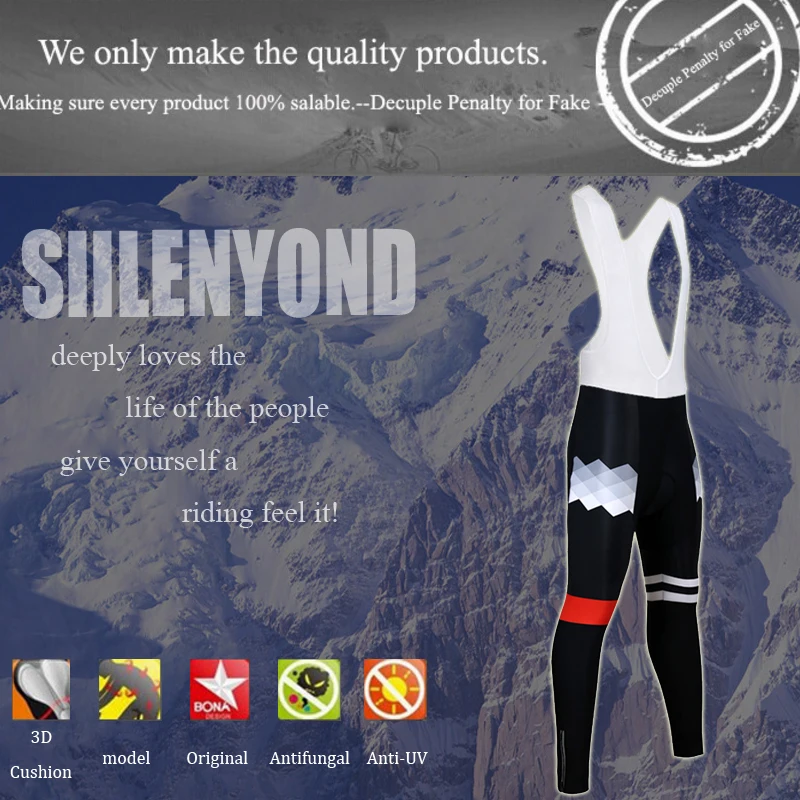 Siilenyond 2019 Pro зимние теплые велосипедные брюки MTB велосипедный комбинезон трико с 3D