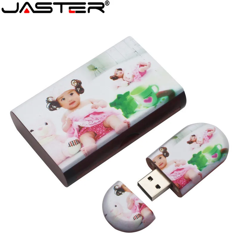 Оптовая продажа высококачественный деревянный логотип JASTER флэш накопитель USB 4