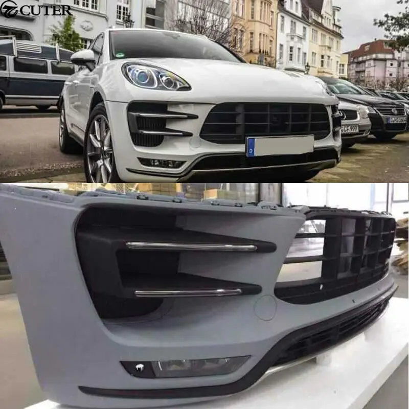 Турбо стиль стекловолокно автомобильный передний бампер для Porsche MACAN Turbo комплект