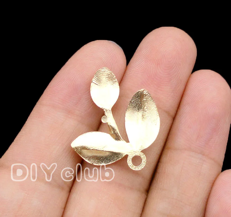 60 шт. подвеска в виде листьев с золотым/розовым золотом 27x23 мм|charm pendant|leaf charm pendantleaf