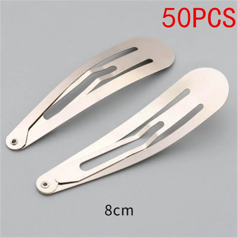 50pcs 8cm 50 шт./лот Серебряный тон оснастку Заколки для волос 5/6/7/8 см Ремесло Лук ручной работы DIY аксессуары для волос для Для женщин девушки заколка для волос - Цвет: 50pcs 8cm
