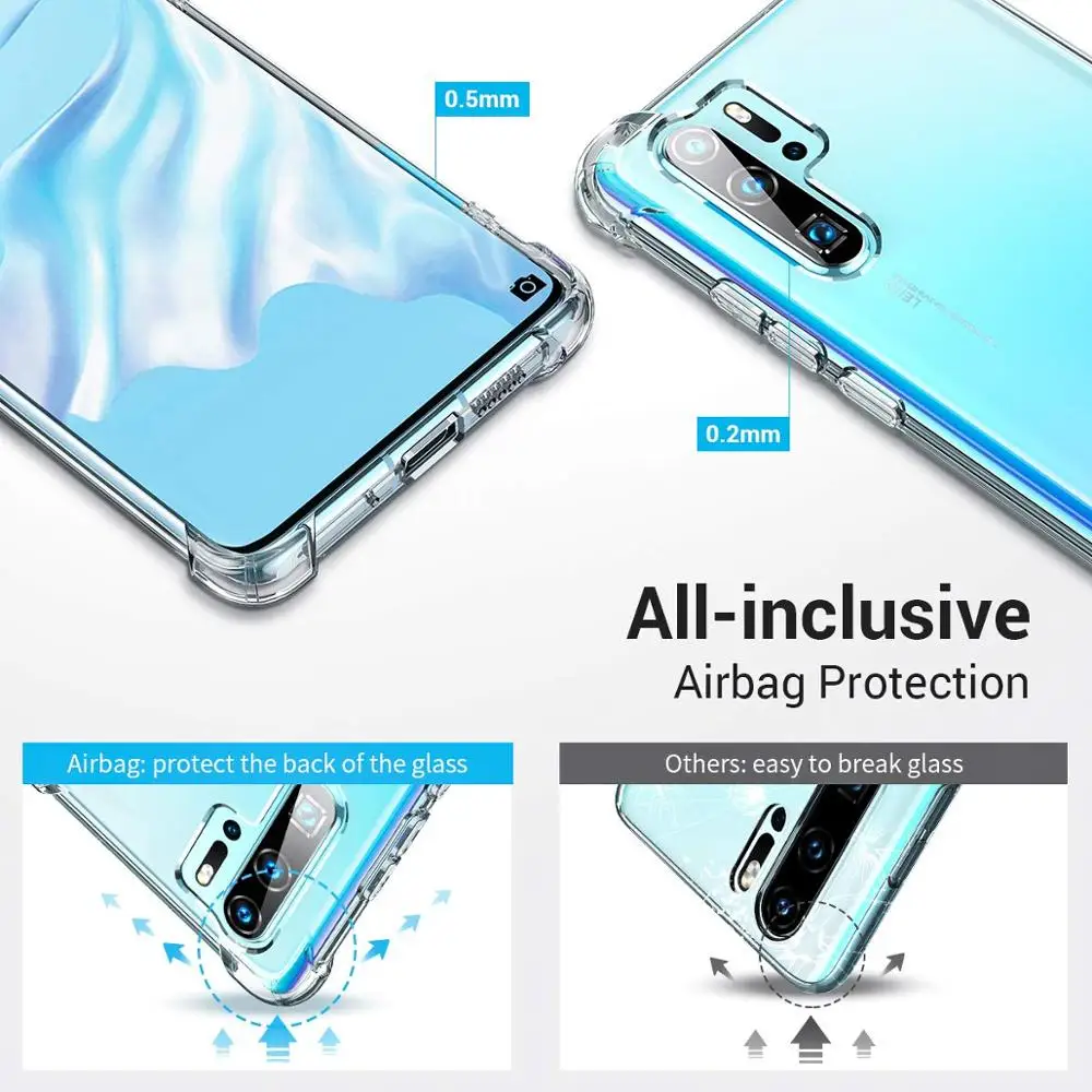 Clear TPU Back Air Cushion Phone Case For Huawei P20 P10 P9 Lite Pro Cases Ultra-thin Cover Honor 8 9 10 Mate |