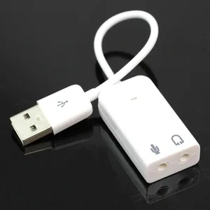 Внешняя звуковая карта USB 7,1, 20 см, 2,0 каналов, с разъемом для наушников и микрофона 3,5 мм