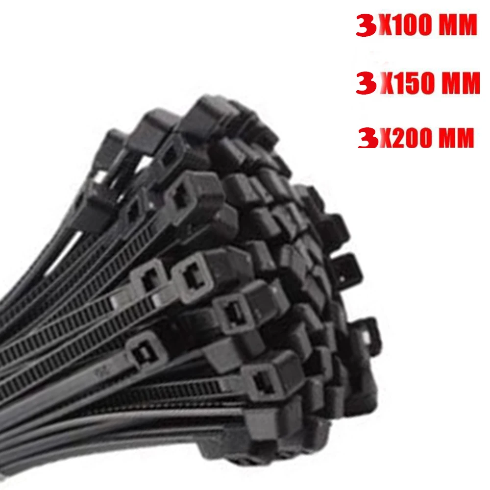 DAYFULI 100 шт 3X100/150/200 мм самоблокирующиеся Нейлоновые кабельные стяжки пластиковые