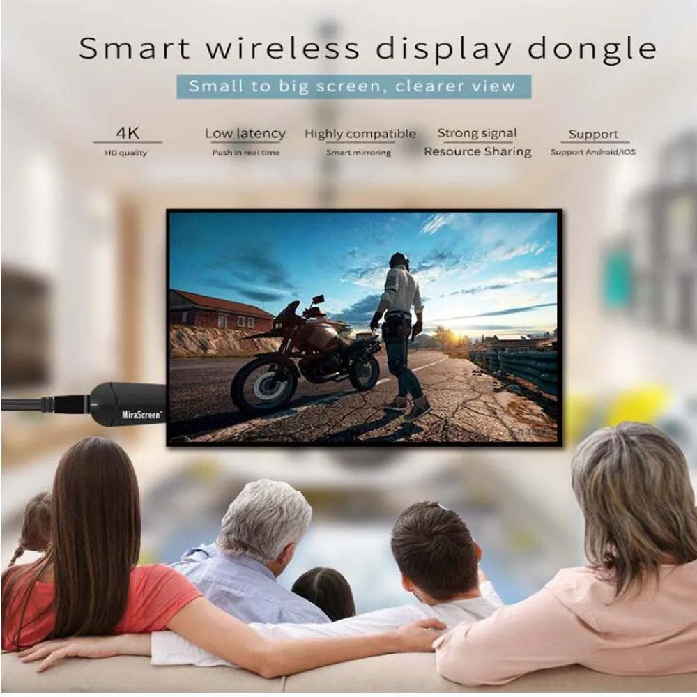 Mira экран 4K 2,4G беспроводной HDMI wifi Дисплей приемник Android tv Stick ключ зеркальный экран miracast airplay DLNA медиа поток