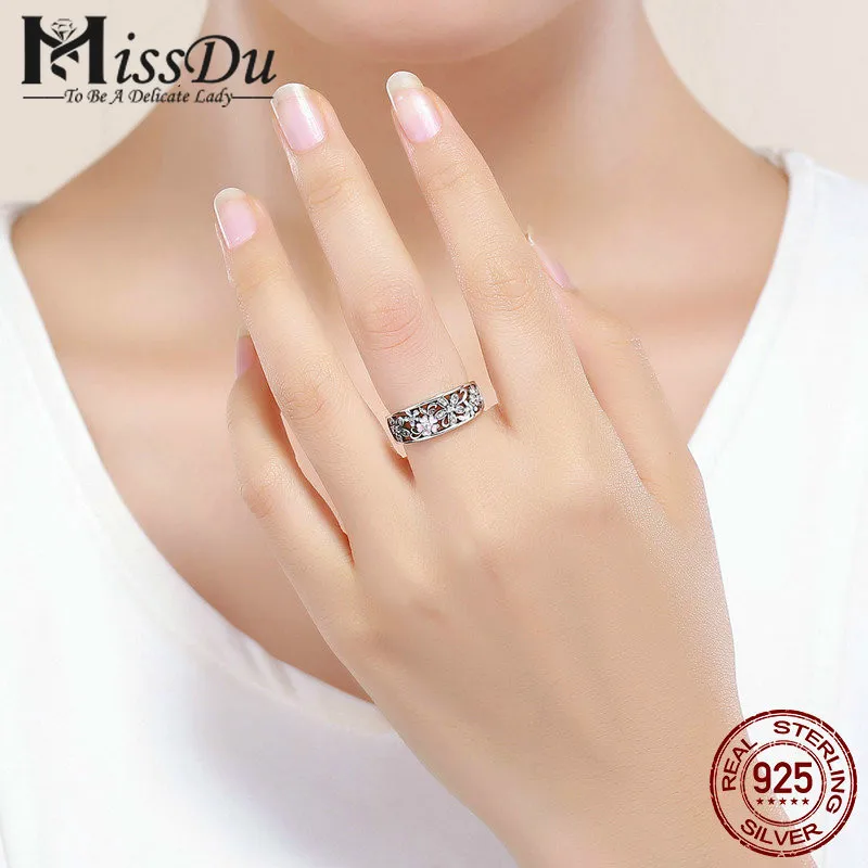 Модные кольца из стерлингового серебра 925 пробы с ромашками и цветами