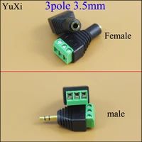 yuxi gold plated 3 5mm 18 inch stereo male and female jack to av screw video av balun terminal plug connector 3pole