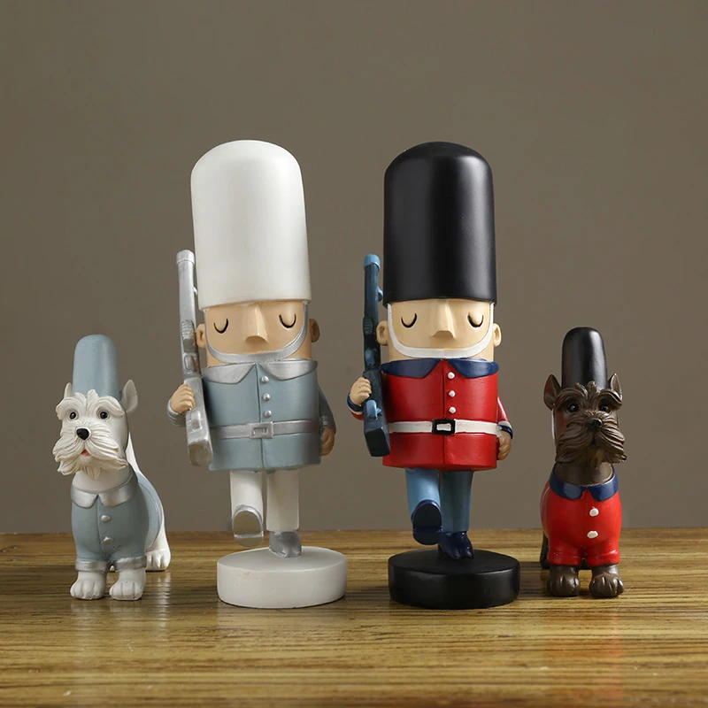 American Resin Royal Guards Originality miniature figurines Cartoon Puppet Nutcracke rtabletop crafts antique home decor | Дом и сад