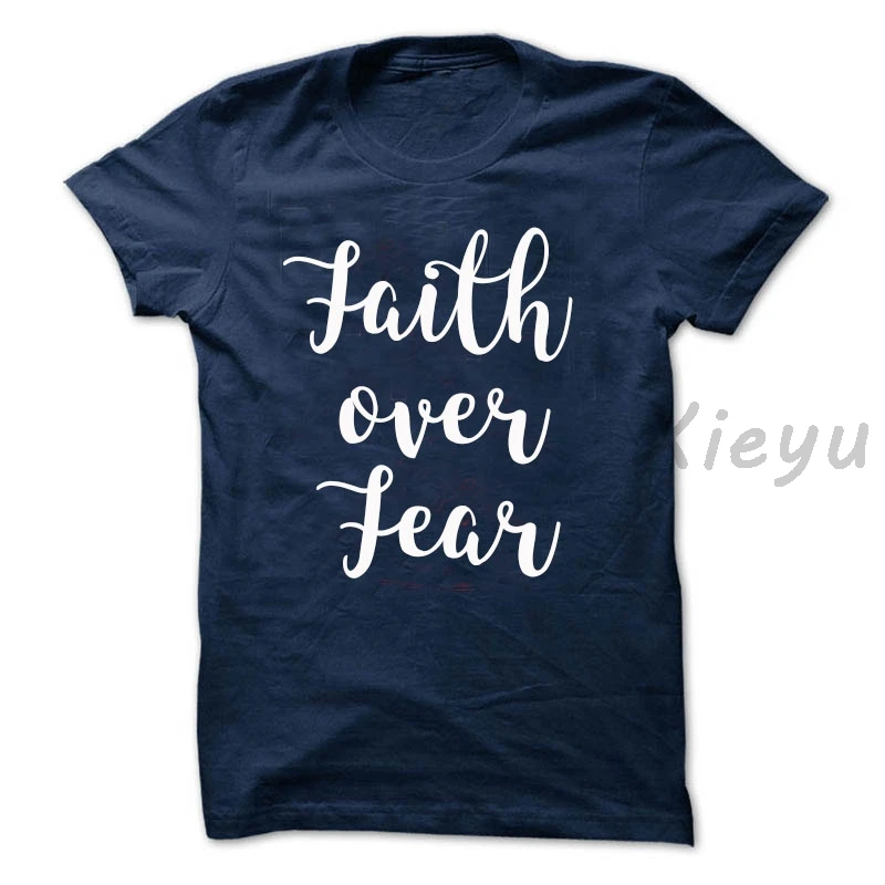 Футболка с надписью Faith of fear Модная хлопковая футболка унисекс в христианском