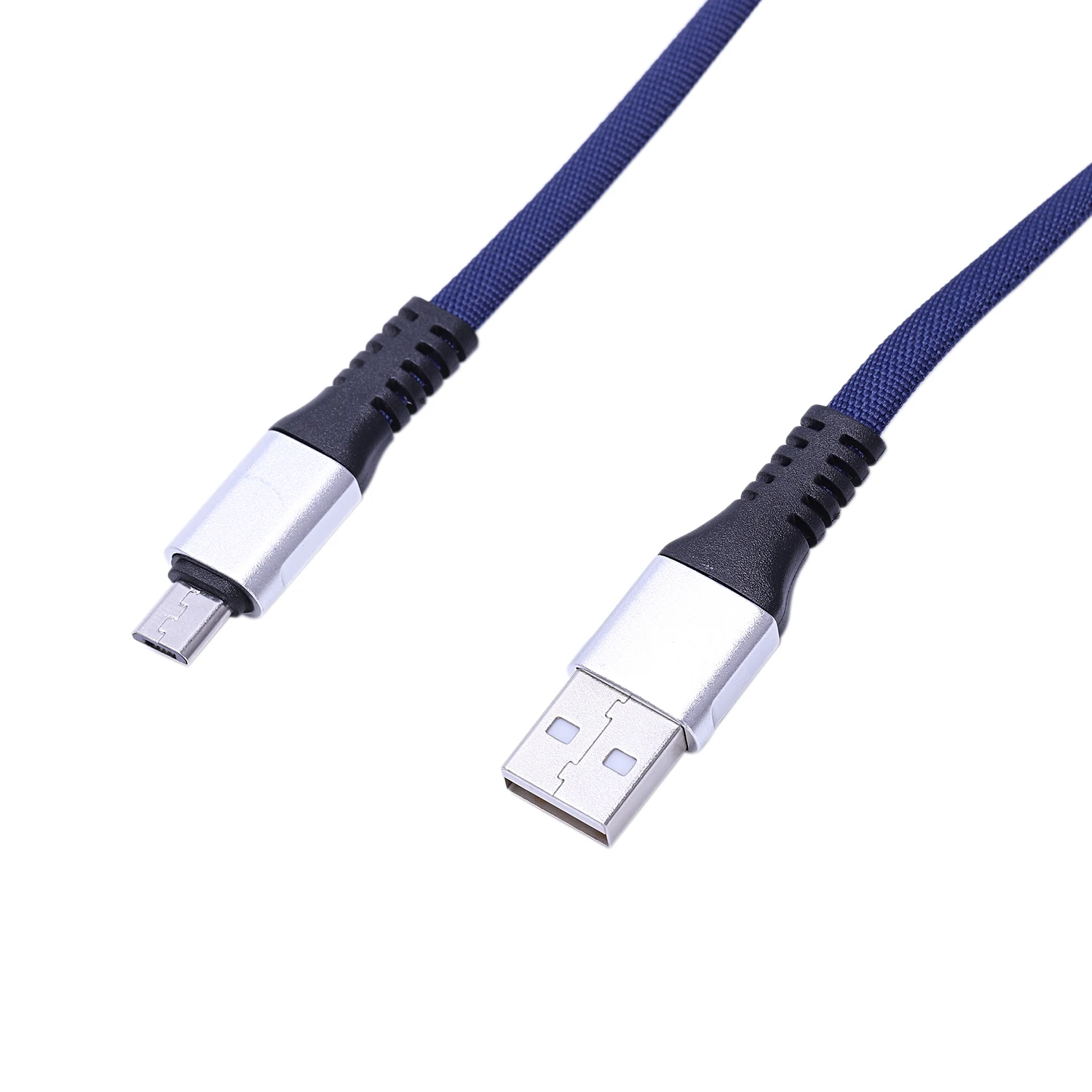 Короткий плоский зарядный кабель USB для Micro с металлическим разъемом устройства