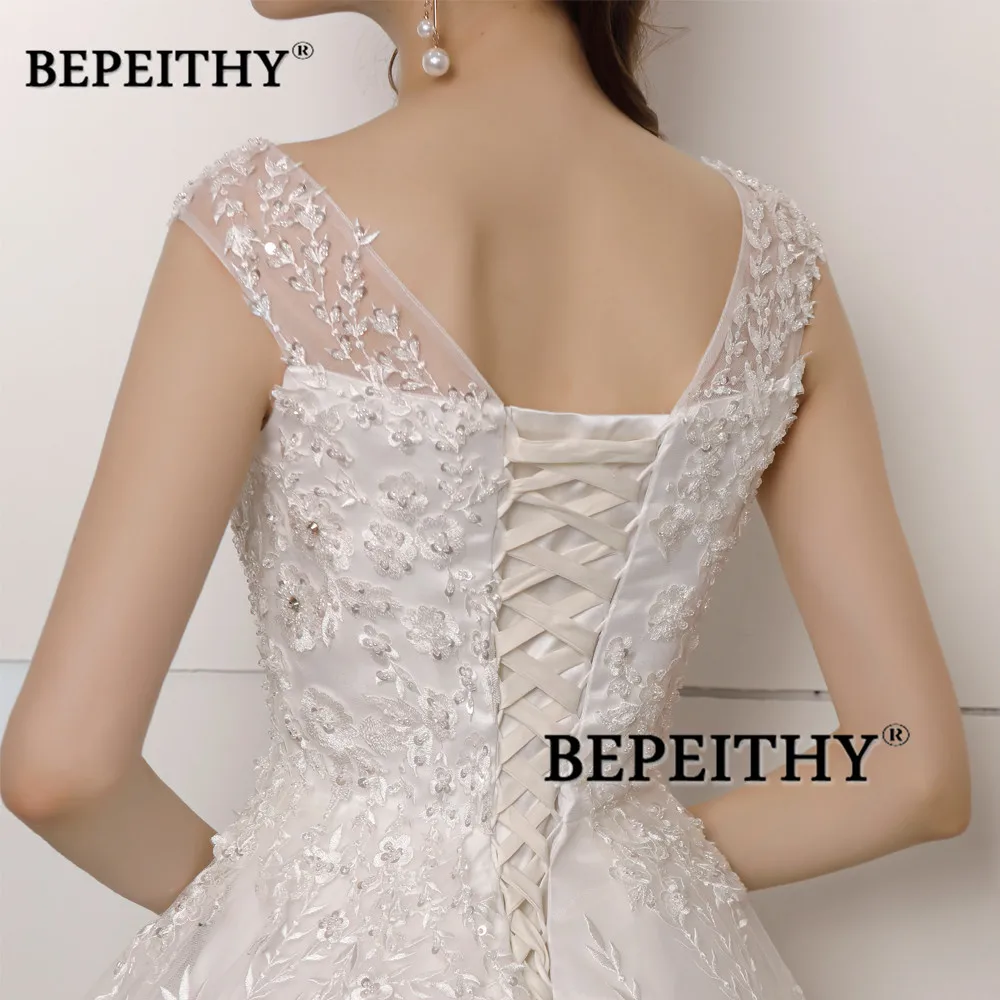 Винтажное кружевное свадебное платье со шлейфом и бусинами Vestidos De Novia винтажное