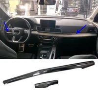 for audi q5 fy 2018 2019 lhd carbon fiber look car interior front console dashboard cover trim sticker mouldings strip 2pcs