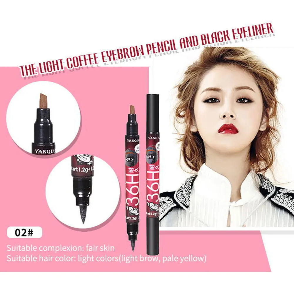 1 шт. 2 в 1 водостойкая жидкая подводка для глаз Make Up beauty Comestics Стойкая подводка для глаз карандаш для макияжа инструменты для теней для век цвета