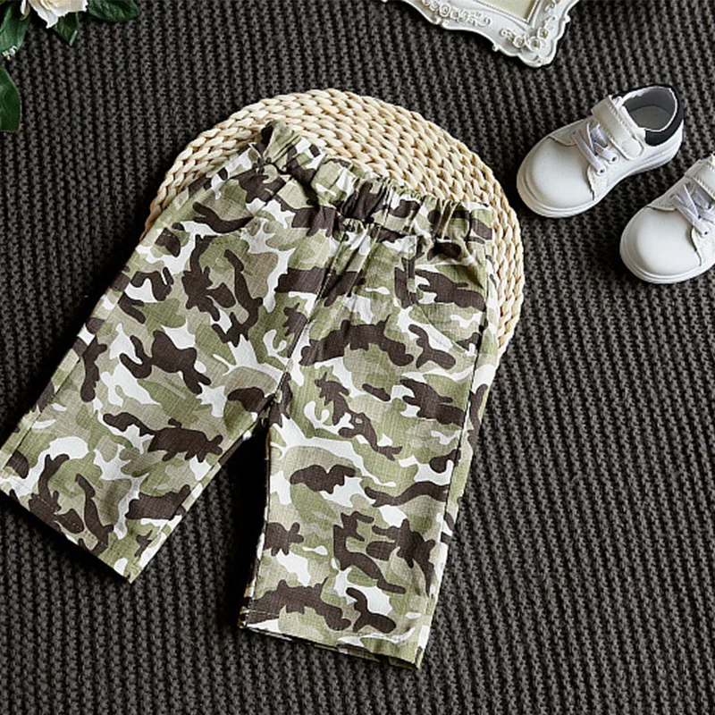 Летняя одежда для маленьких мальчиков хлопковая футболка топы + камуфляжные