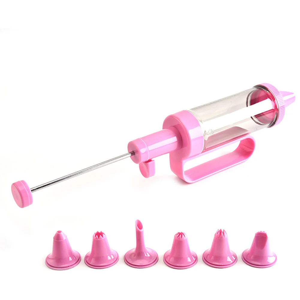 1Pc Dessert Decorator Cake Decorating Tool Icing Nozzles Piping Syringe Cookie Tool(Color Random |