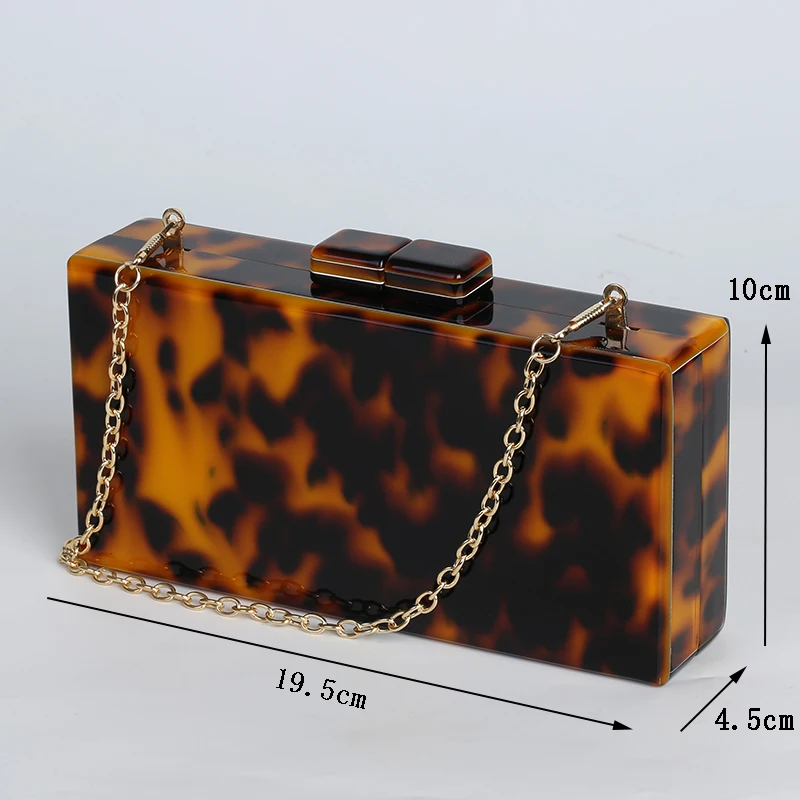 Классический акрил женские сумки Повседневная сумка мессенджер Leopar Box клатч