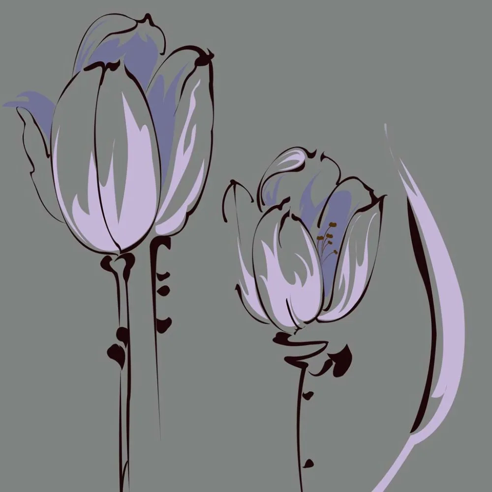 3 Панели картина маслом печать на холсте черный белый абстрактный цветок