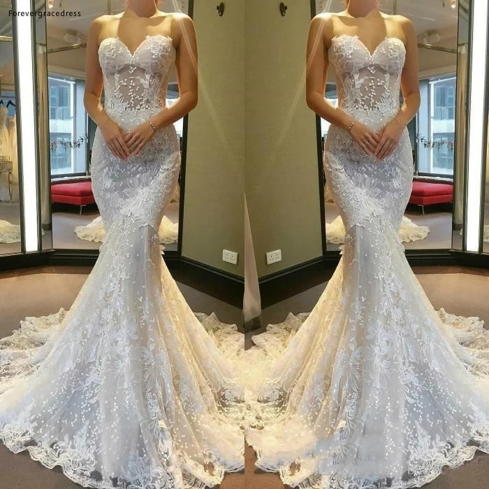

Cheap Fabulous Wedding Dress New Mermaid Sweetheart Soft Tulle Backless Long Garden Country Church Bride Bridal Gown Plus Size