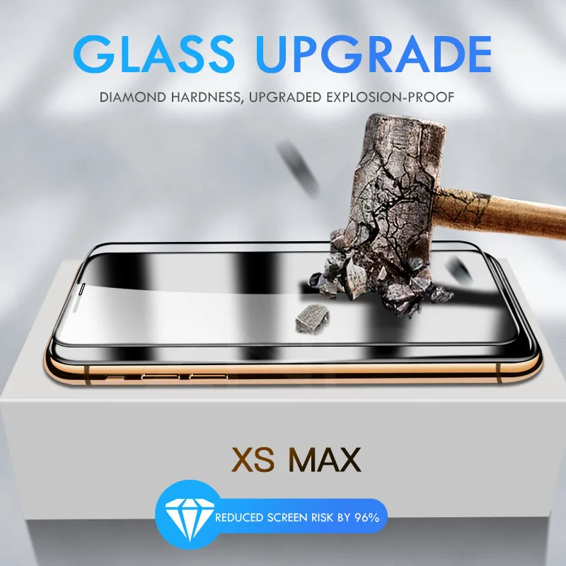 Защитное стекло ZNP 15D с закругленными краями для iPhone X XS Max XR Xs X|Защитные стёкла и