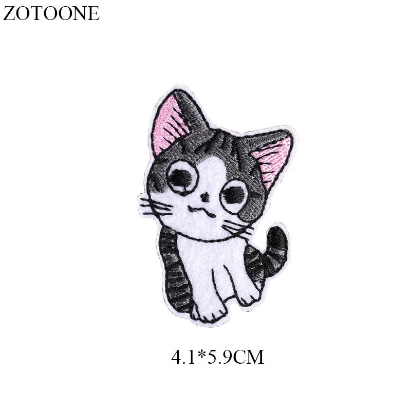 ZOTOONE гладить на Кот патч наклейки джинсы с вышивкой и аппликацией Животных Патчи