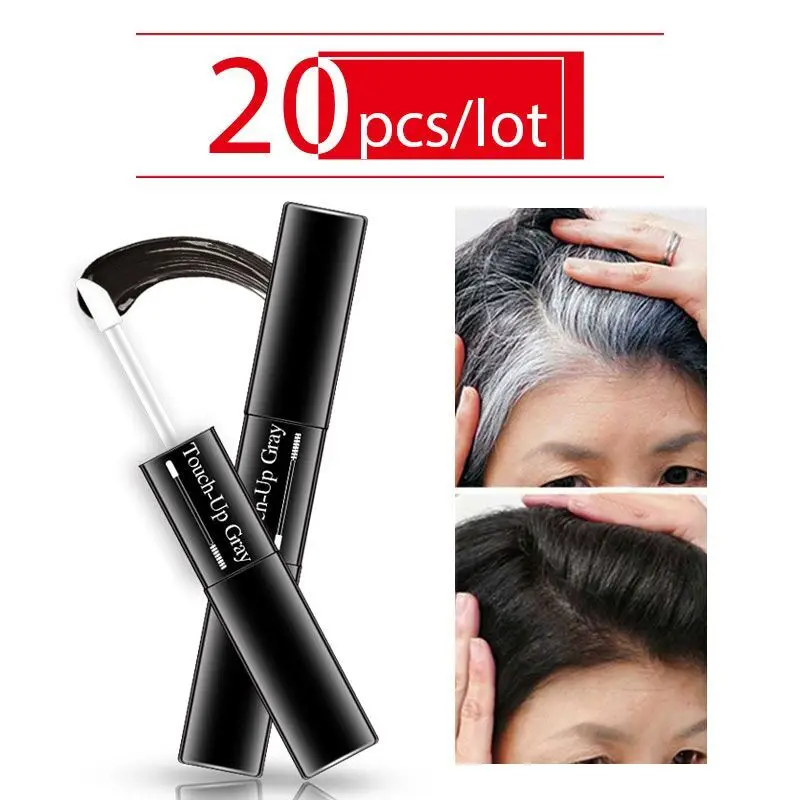 

Black and Brown Root Coverage Hair Color Hair Dye Stick 20pcs/lot 2 in 1 Soft Brushes Heads One-Time Hair dye Modify Cream Stick