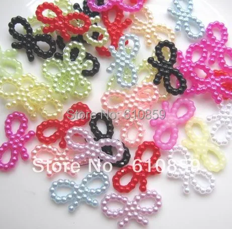 Free shipping!! flat back kawaii resin bow beads cabochons for decorating mobile phone |