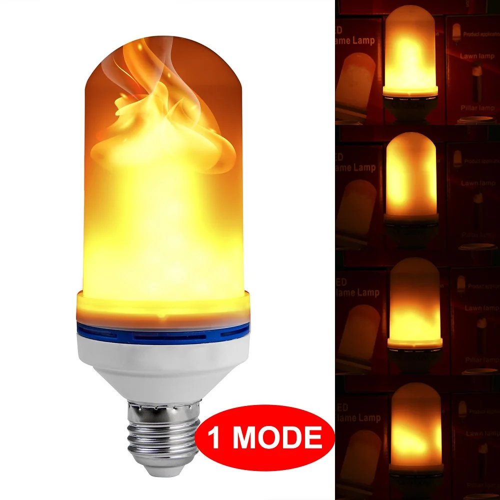 Светодиодный светильник с эффектом пламени E26 E27 SMD2835 Мерцающая эмуляция 1/4 режимов Светодиодный праздничный светильник с эффектом пламени 1200K~ 1400K AC85V~ 265V