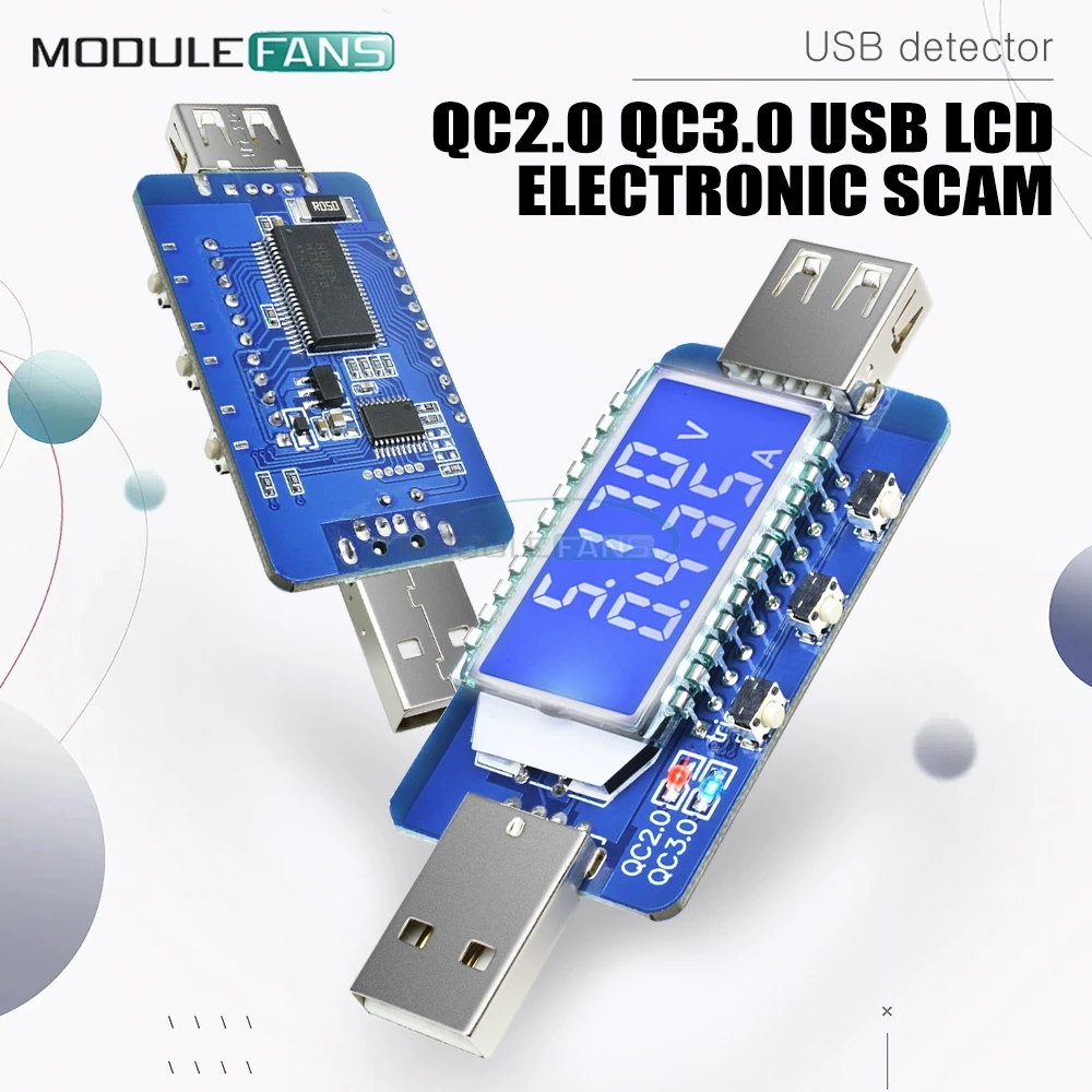 USB цифровой ЖК-дисплей Электронный скам USB детектор Вольтметр Амперметр Напряжение Вольт измеритель тока триггер быстрое зарядное устройство