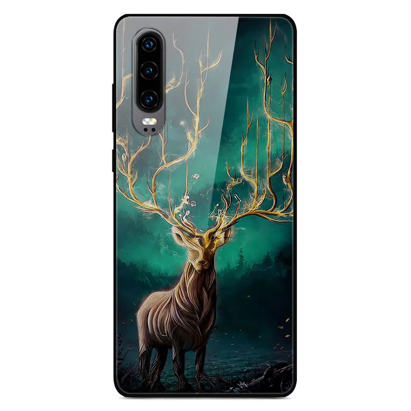 37 Чехол H для huawei P30, жесткий стеклянный чехол для телефона huawei P30 Pro P30Pro, Мягкий бампер, закаленное P 30, пространство для Huawe P30 - Цвет: 37