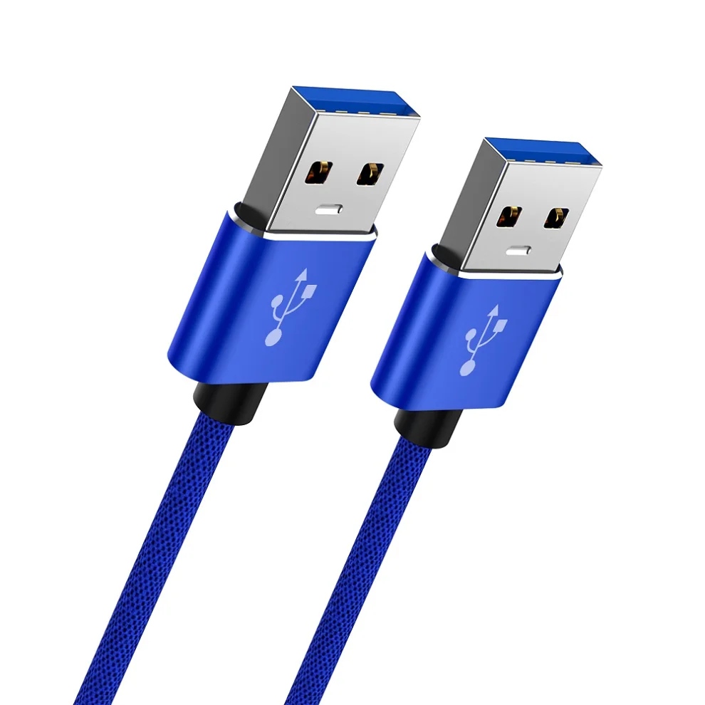 1 м USB-USB кабель Тип A папа-папа USB 2,0 кабель-удлинитель для радиатора жесткого диска Webcom USB 2,0 кабель удлинитель провода - Цвет: Синий