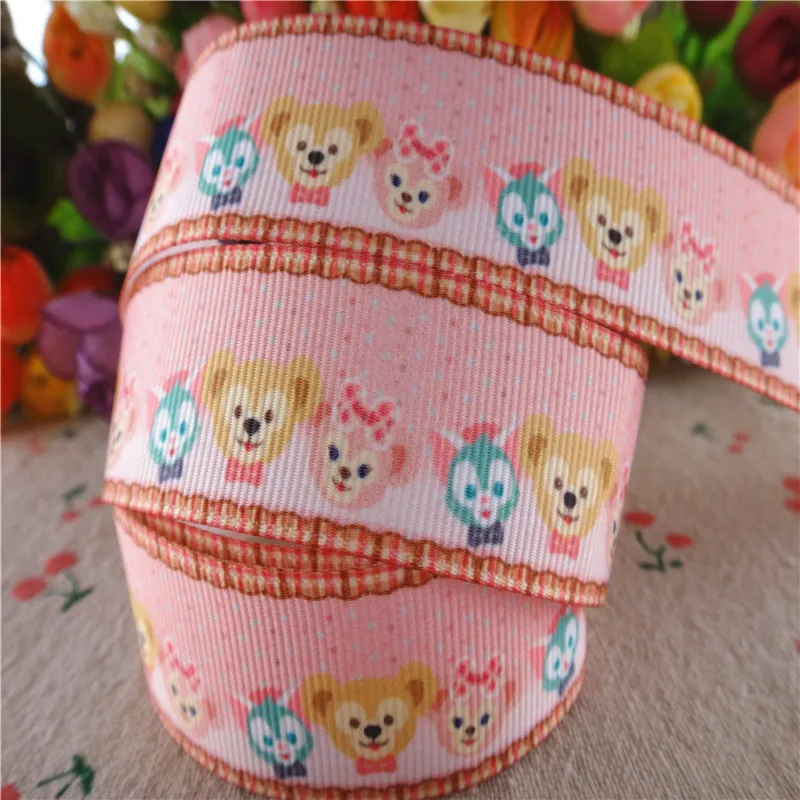 18102506 1&quot 25mm 10 yards cute animals printed grosgrain ribbons DIY hair bows handmade materials | Дом и сад