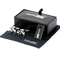 memolissa display box cufflinks fashion electric vhicle design silvery shirt cufflinks gemelos free tag wipe cloth