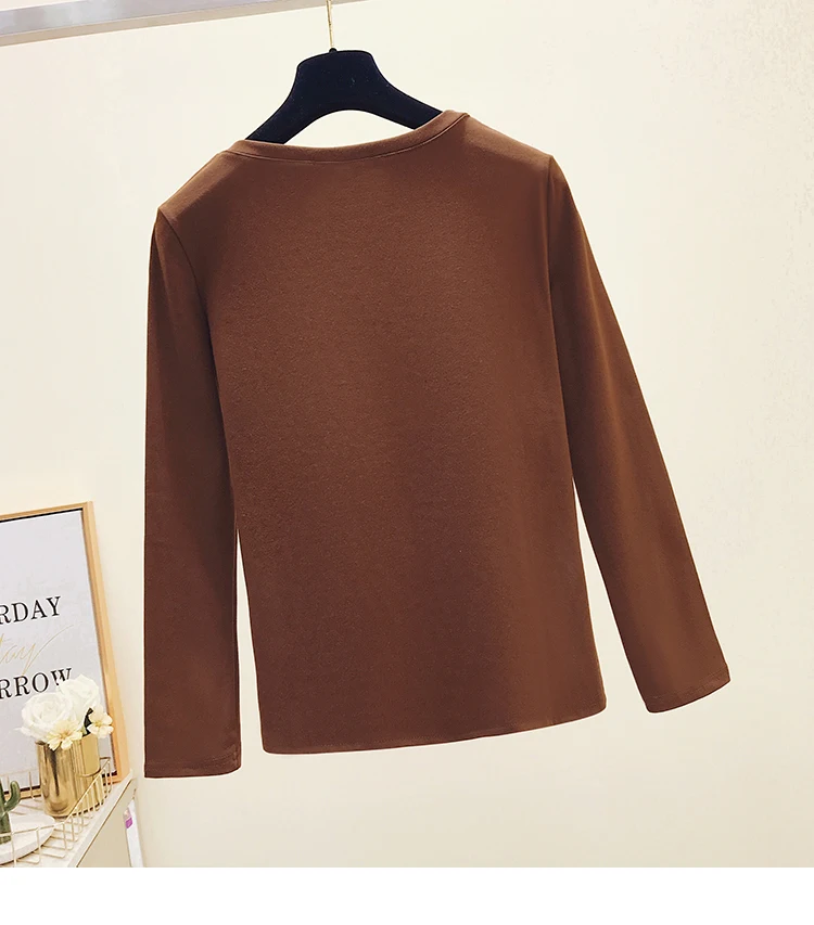 Женская трикотажная рубашка с круглым вырезом и длинным рукавом | одежда