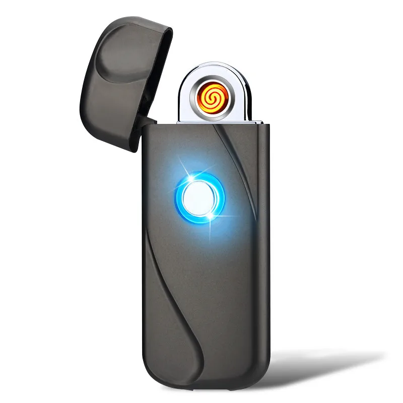 Умная светодиодная Зажигалка для зарядки через USB Индукционная металлическая